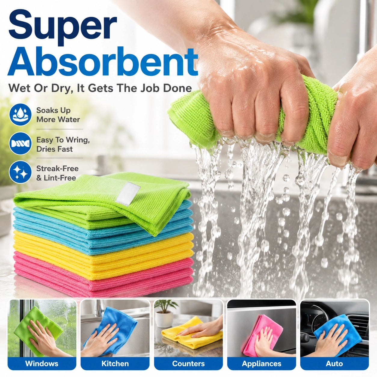 🆙 Premium Microfiber Cleaning Cloths