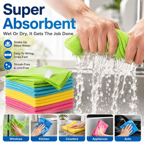 🆙 Premium Microfiber Cleaning Cloths