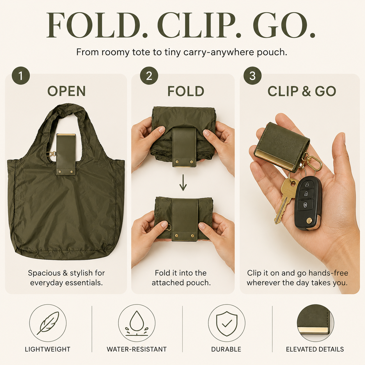 korakio®👜Lightweight Foldable Shoulder Tote