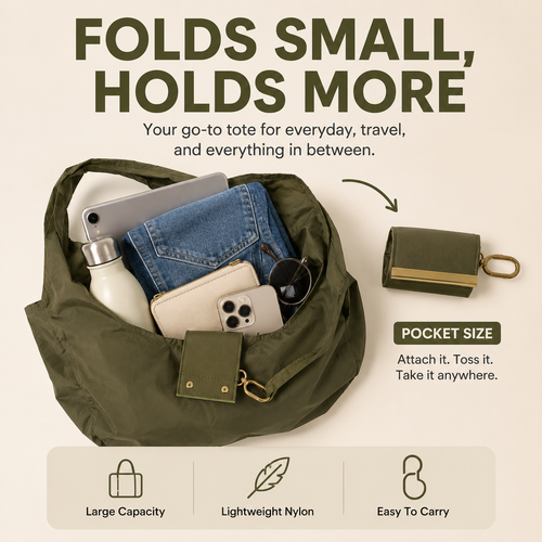 korakio®👜Lightweight Foldable Shoulder Tote