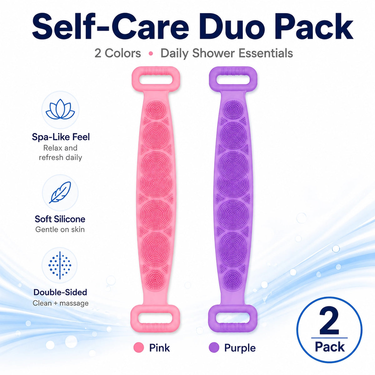 KORAKIO® 🛁🔄 Long Reach Silicone Back Scrubber
