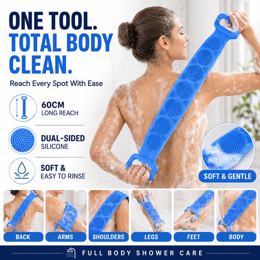 KORAKIO® 🛁🔄 Long Reach Silicone Back Scrubber