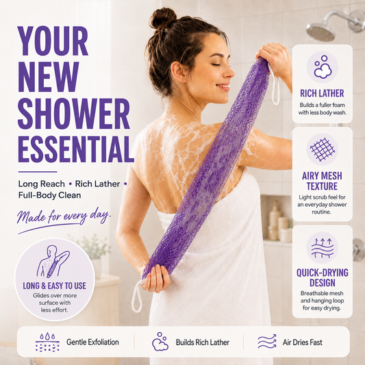 KORAKIO®🧽🕸️Full Body Mesh Shower Scrubber