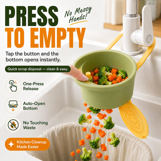 KORAKIO® 🚰🧺 Press-to-Empty Hanging Sink Strainer Basket