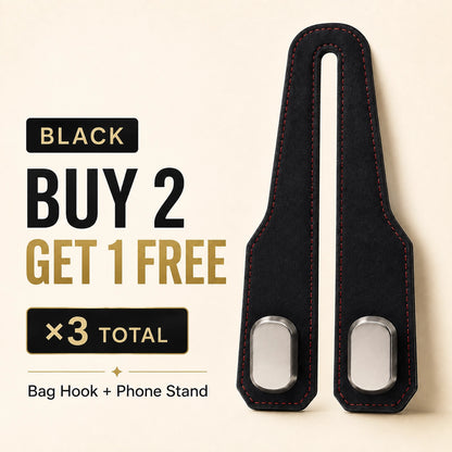 🆙Premium Suede Car Headrest Hooks & Phone Stand