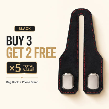 🆙Premium Suede Car Headrest Hooks & Phone Stand