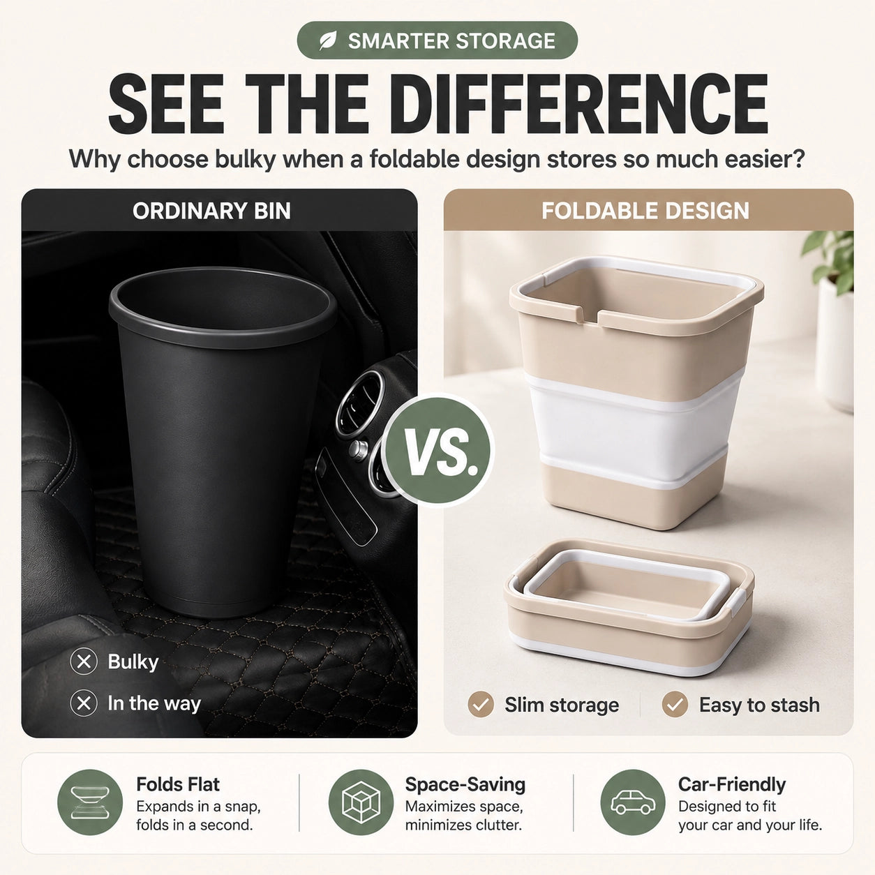 Foldable Multi-Purpose Storage Bin