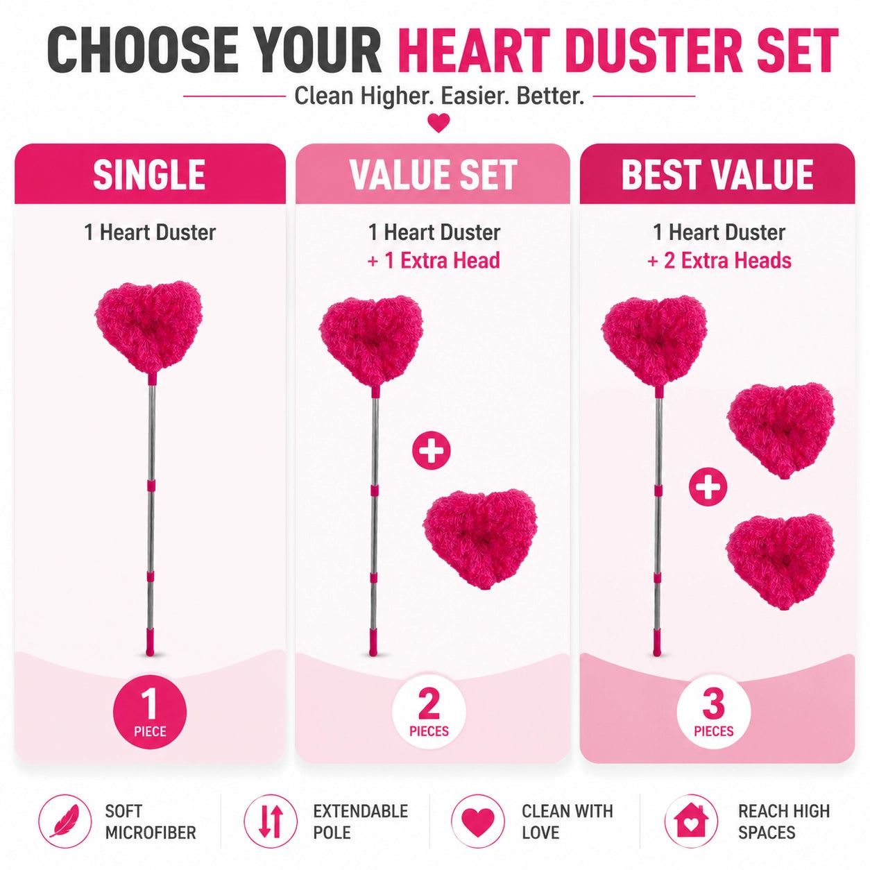 🧹↕️ Extendable Microfiber Duster