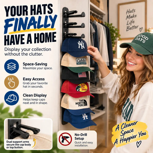 KORAKIO® 🧢 Wall Mounted Hat Organizer