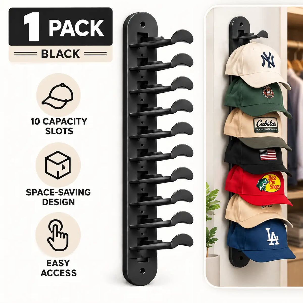 KORAKIO® 🧢 Wall Mounted Hat Organizer