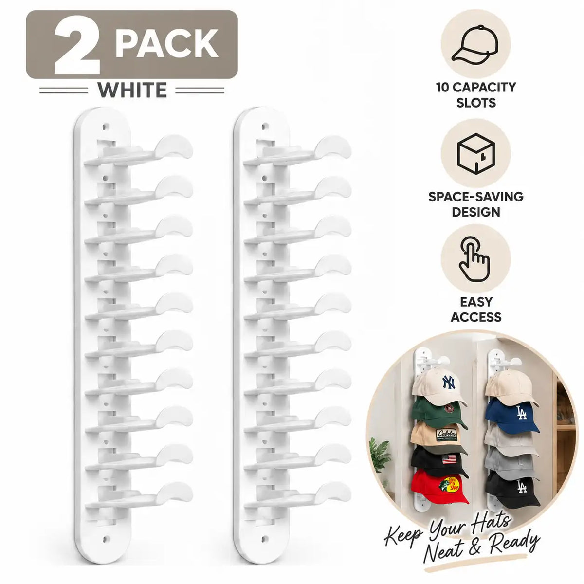KORAKIO® 🧢 Wall Mounted Hat Organizer