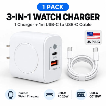 KORAKIO®⌚⚡3-in-1 Apple Watch Wall Charger Cube
