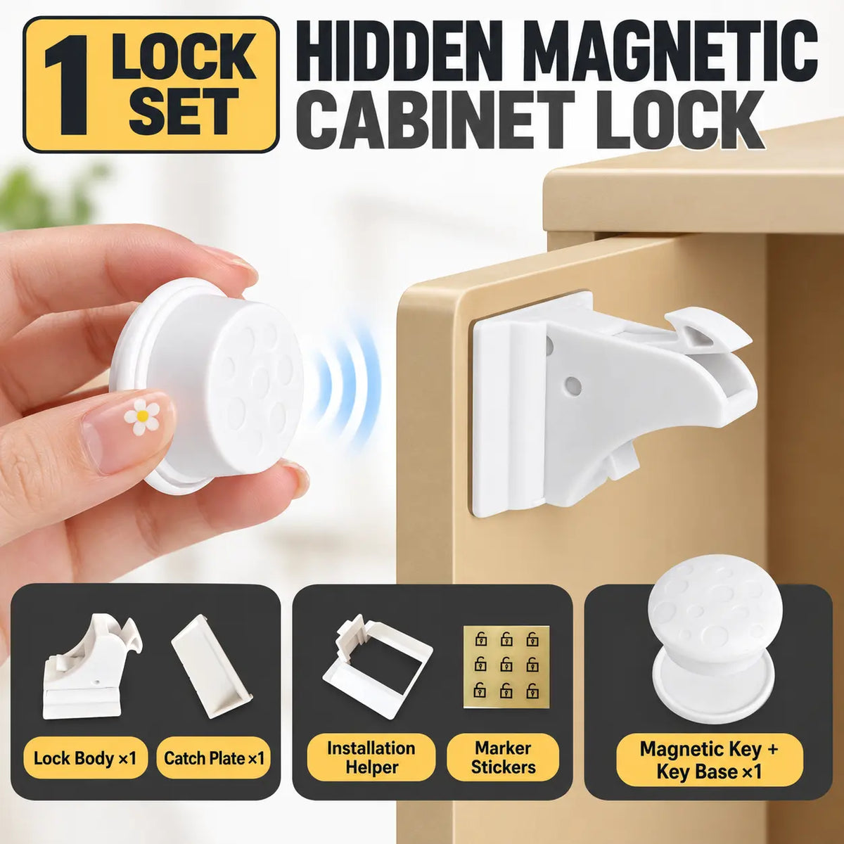 KORAKIO® 🧲🔒 Hidden Magnetic Cabinet Locks