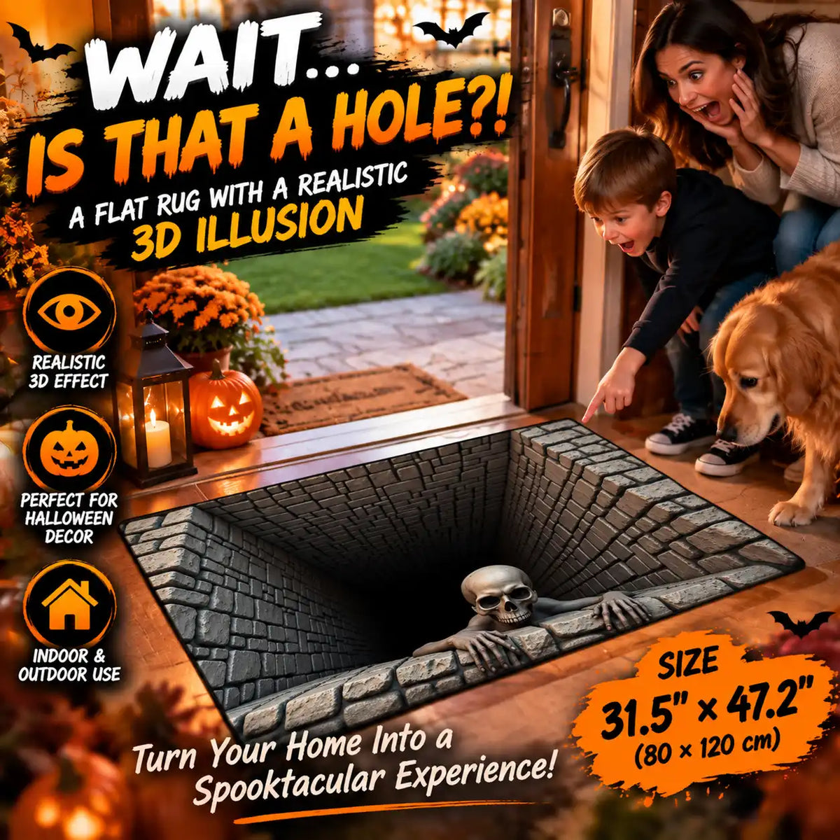 🆙Premium 3D Illusion Halloween Rug