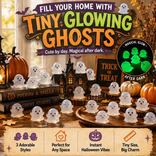KORAKIO® 👻 Glow-in-the-Dark Mini Ghost Halloween Decorations