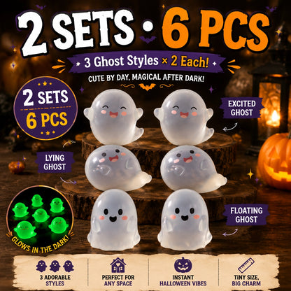 🆙 Glow-in-the-Dark Mini Ghost Halloween Decorations