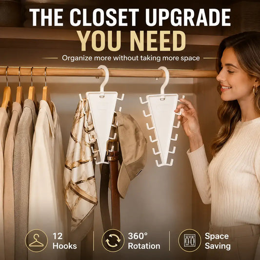 KORAKIO® 🧥🪝12-Hook Vertical Closet Organizer