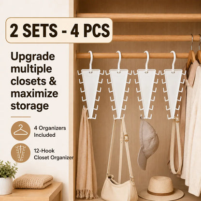 🆙12-Hook Vertical Closet Organizer
