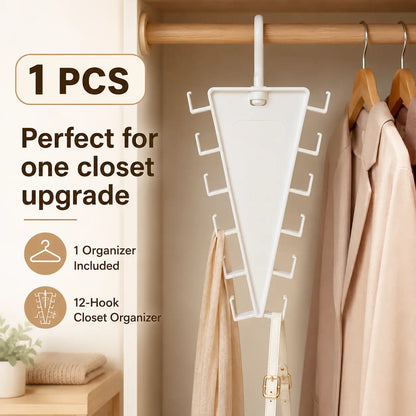 🆙12-Hook Vertical Closet Organizer