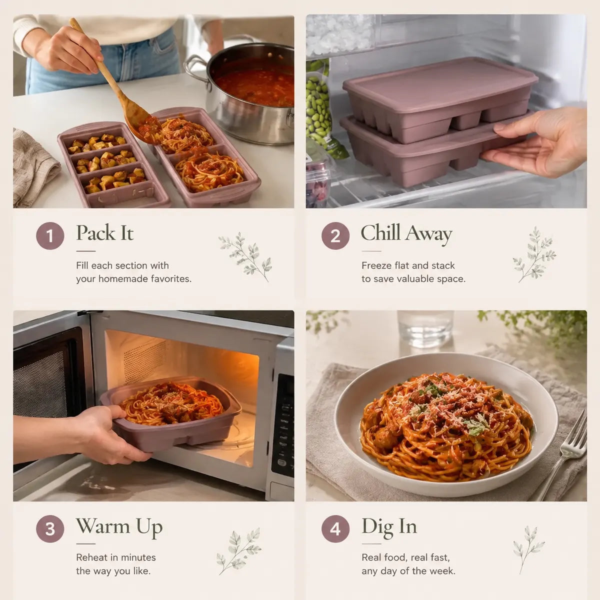 KORAKIO® ❄️ The BlockPrep System – Stackable Silicone Freezer Meal Prep Trays 🍲