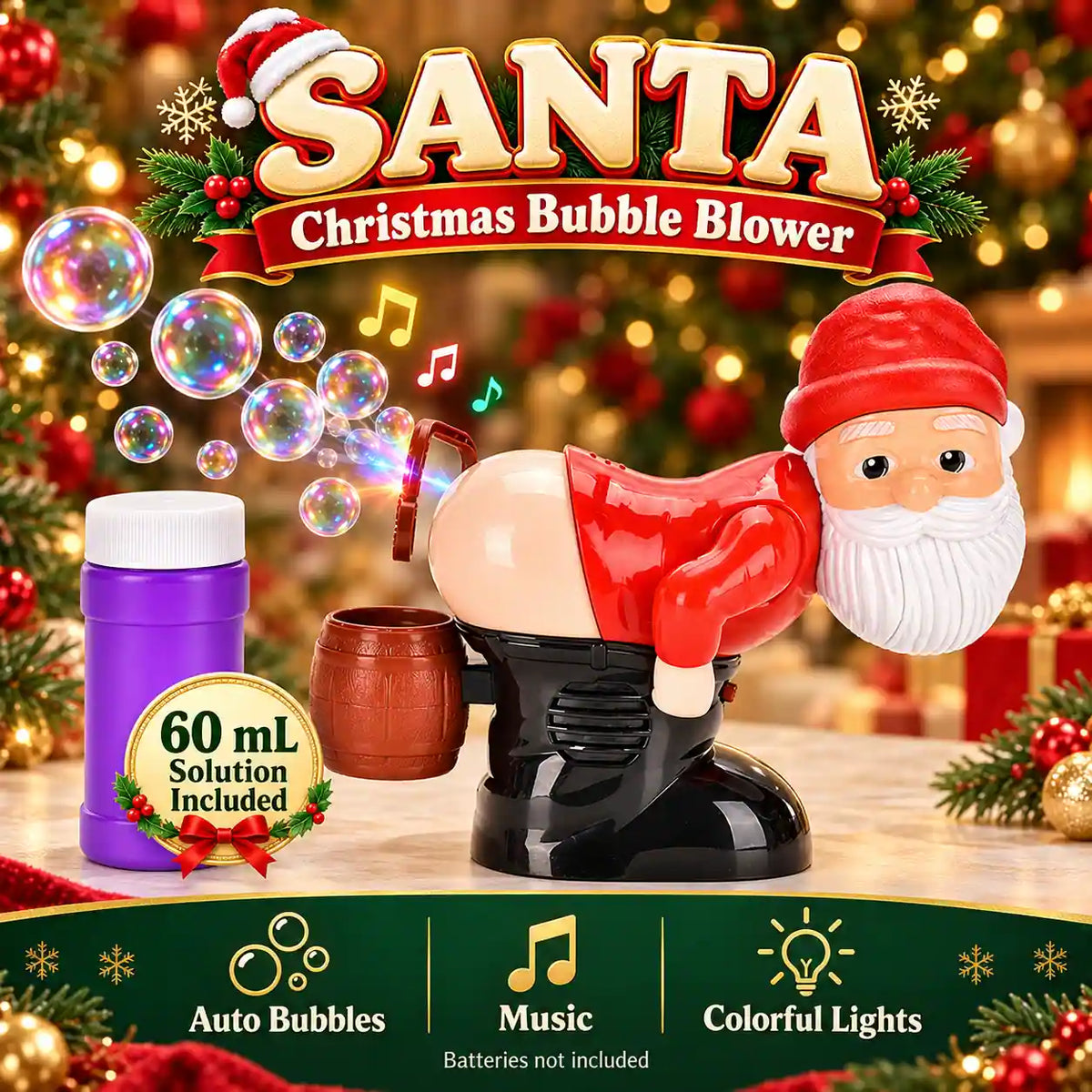 🆙Cheeky Santa & Snowman Bubble Blowers