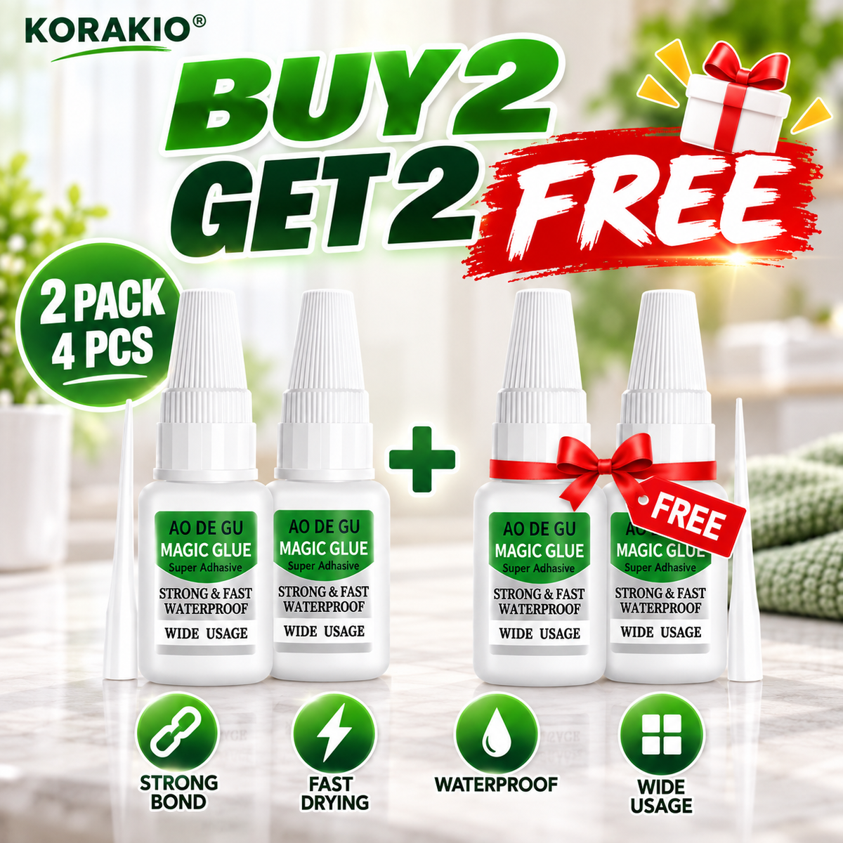KORAKIO®Powerful Fast-Setting Multi-Surface Repair Glue