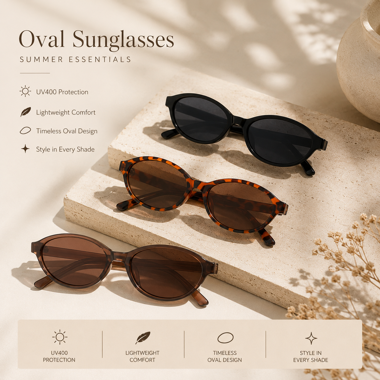 korakio® Vintage Oval Sunglasses-6 Shades For Every Mood