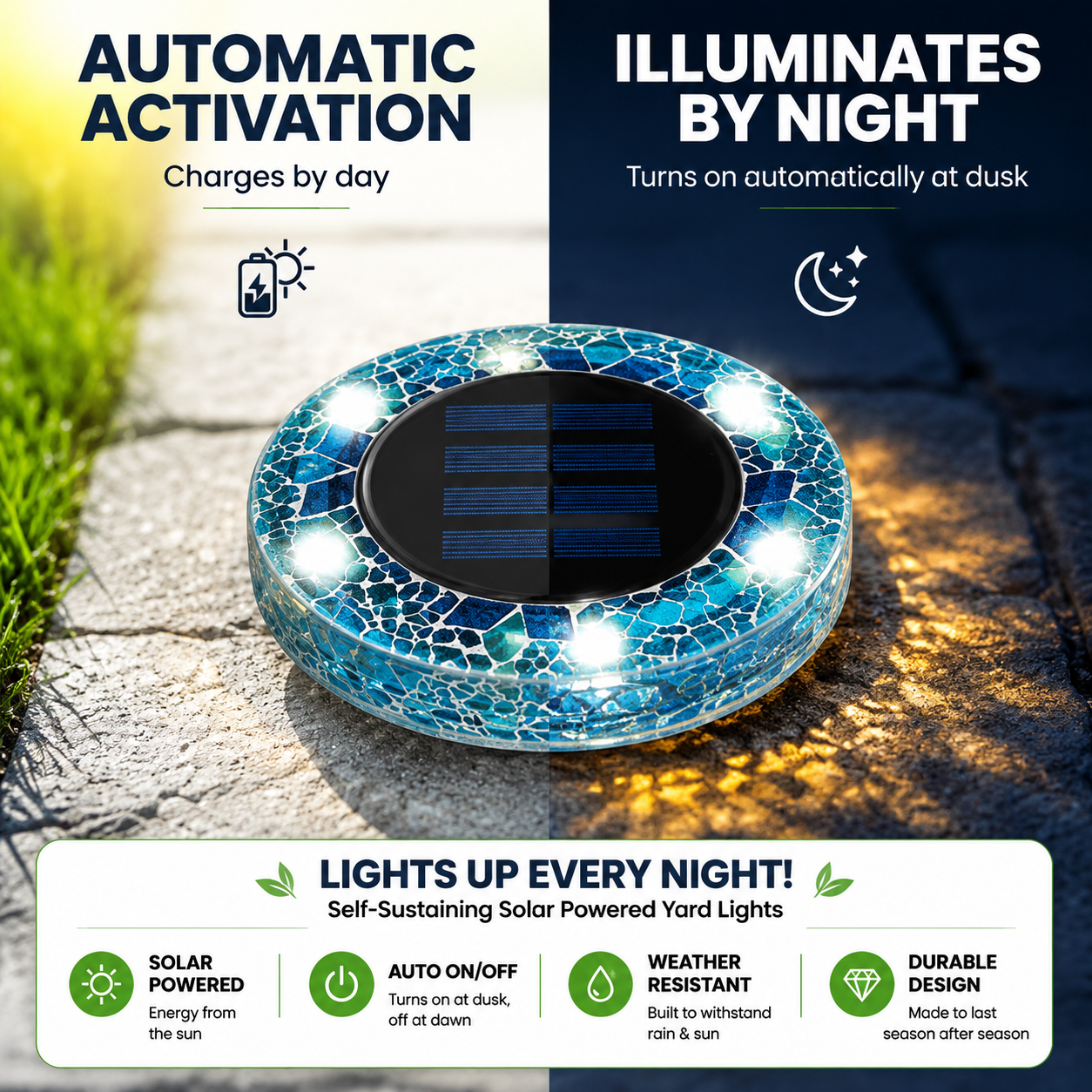 korakio®Solar Outdoor Mosaic Disk Lights🔹🔸
