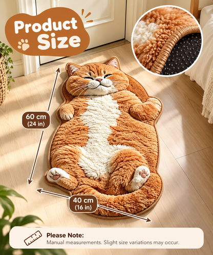 KORAKIO® 🐱 Sleepy Cat Floor Mat – Adorable Cat-Shaped Rug