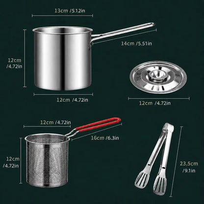 KORAKIO® 🍟 Stainless Steel Deep Fryer Set – Crispy Favorites, Less Oil