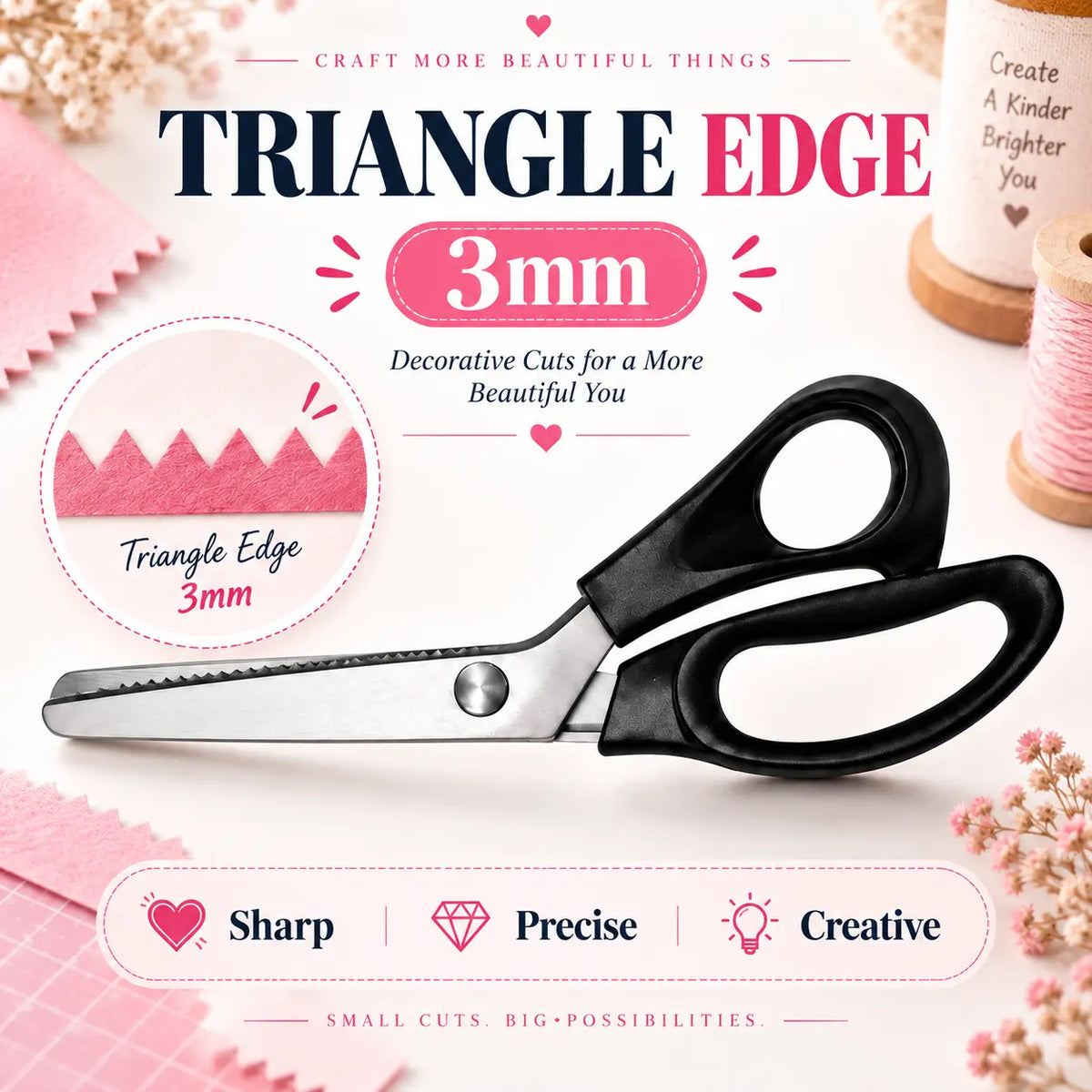 🆙✂️Triangle Tooth Pinking Shears
