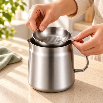 KORAKIO® 304 Stainless Steel Cooking Oil Strainer Pot