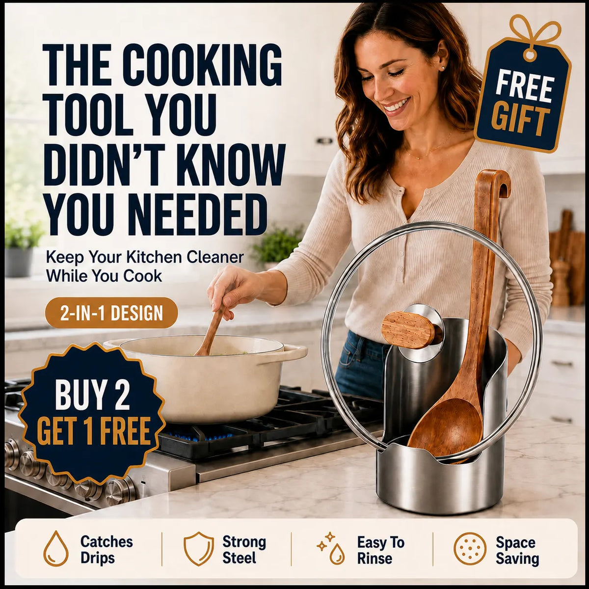 Free Gift 🎁-KORAKIO® 🍽️ Premium Stainless Steel Kitchen Counter Organizer
