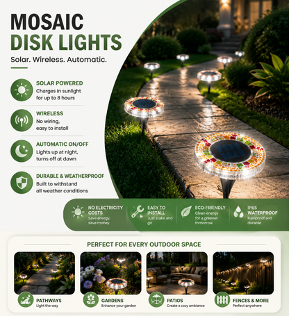 korakio®Solar Outdoor Mosaic Disk Lights🔹🔸