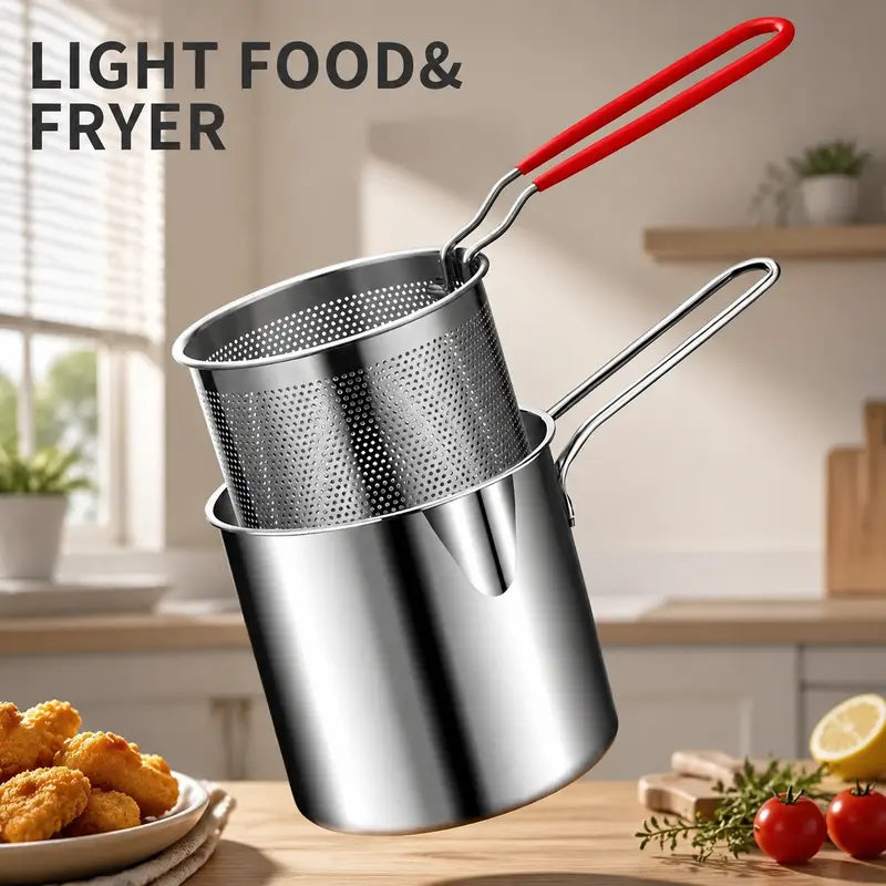 KORAKIO® 🍟 Stainless Steel Deep Fryer Set – Crispy Favorites, Less Oil