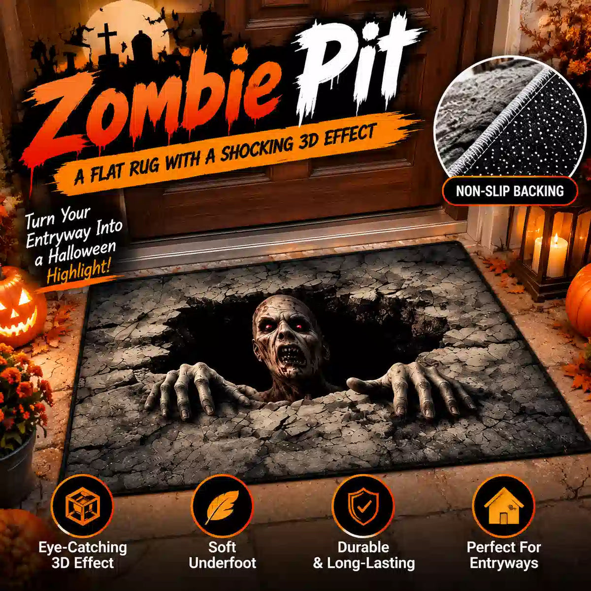 🆙Premium 3D Illusion Halloween Rug