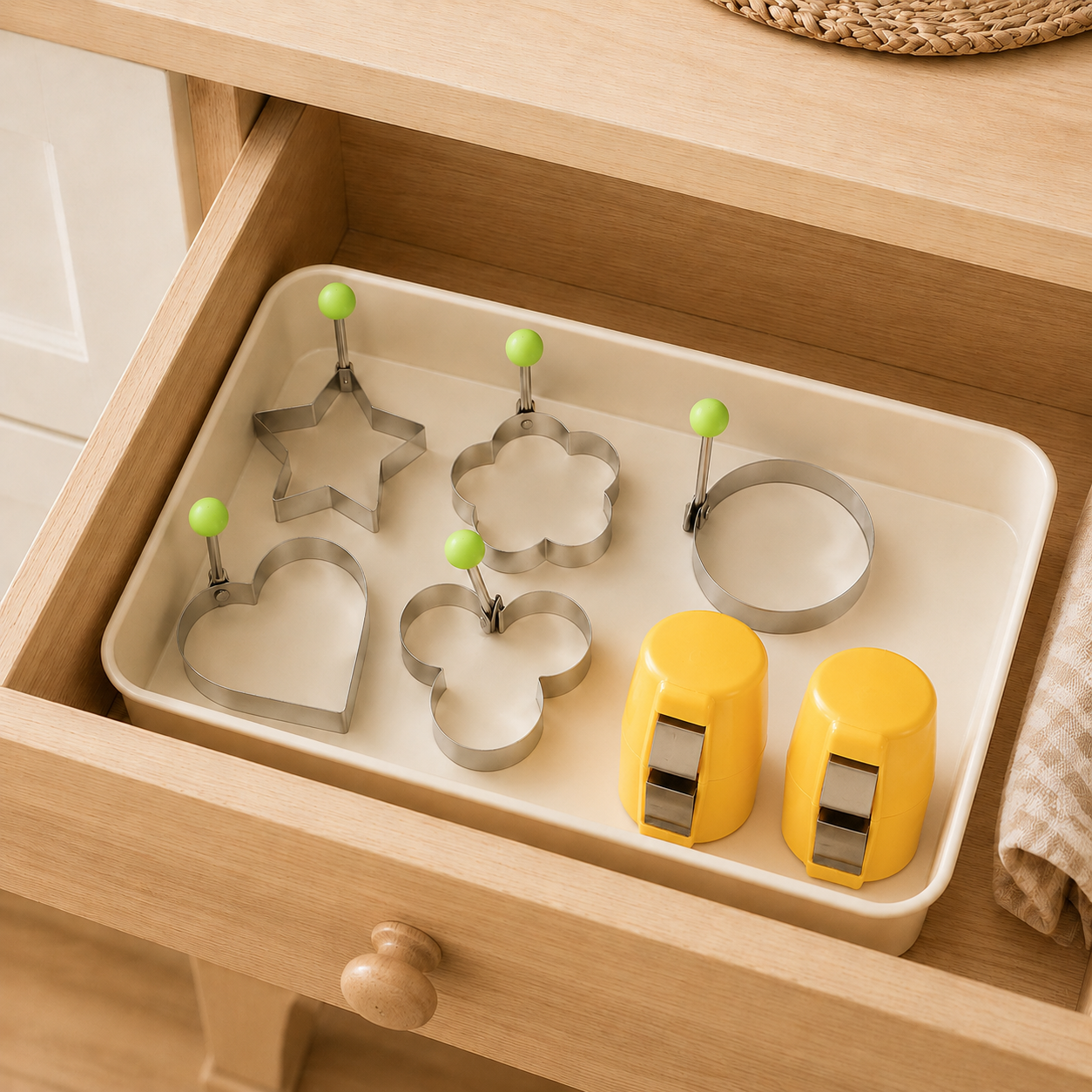 The compact KORAKIO breakfast kit stored neatly in a kitchen