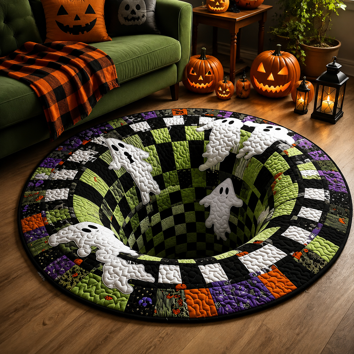 KORAKIO®🎃 Halloween 3D Skeleton Vortex Illusion Rug – Create a Spooky Floor Surprise Everyone Loves 💀