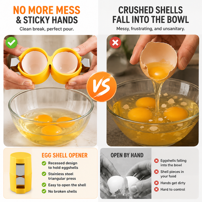 50% OFF Today🔥KORAKIO®🥚 Quick Egg Cracker Tool Crack Eggs In Seconds — No More Mess!