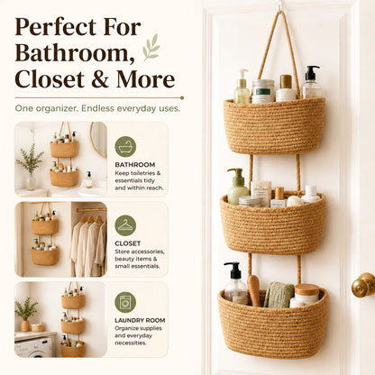 🧺 Woven Hanging Basket Organizer