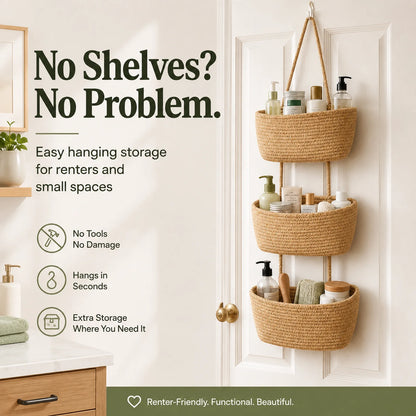 🧺 Woven Hanging Basket Organizer