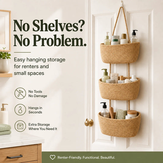 korakio® 🧺 Woven Hanging Basket Organizer