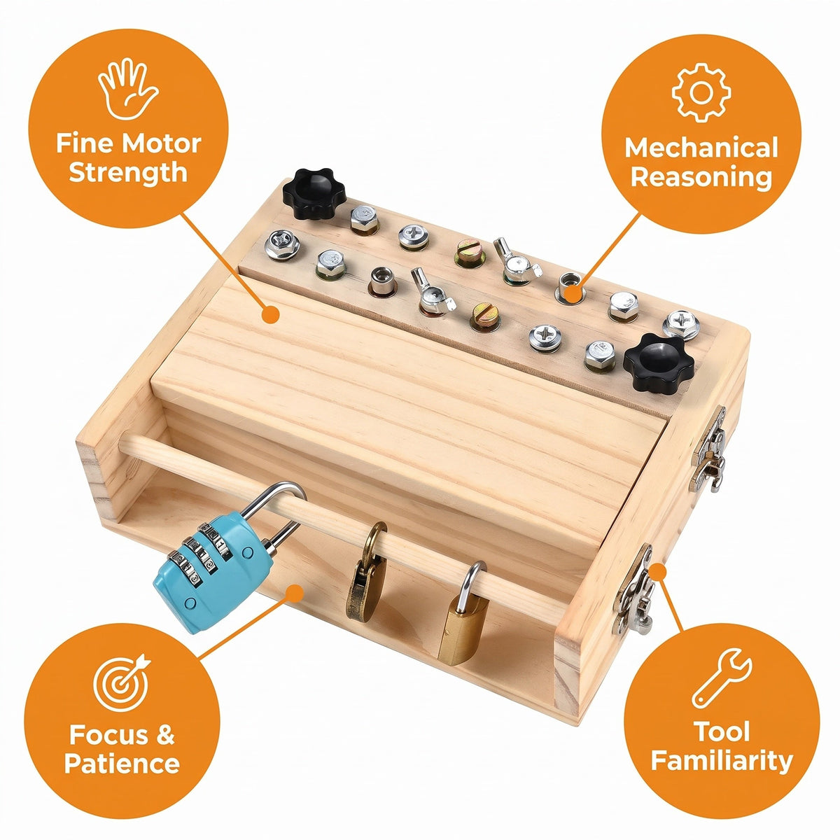 KORAKIO® 🪛 Montessori Screwdriver Board – Hands-On Learning Toy for Kids