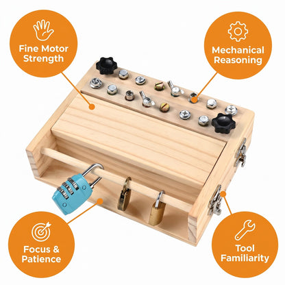 KORAKIO® 🪛 Montessori Screwdriver Board – Hands-On Learning Toy for Kids