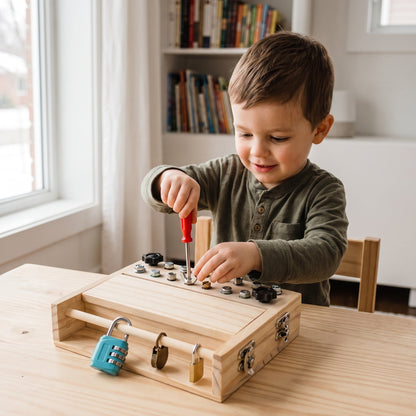 KORAKIO® 🪛 Montessori Screwdriver Board – Hands-On Learning Toy for Kids