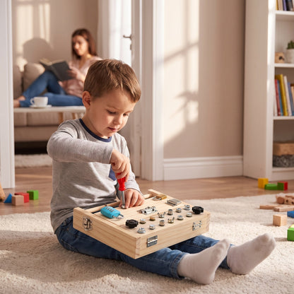 KORAKIO® 🪛 Montessori Screwdriver Board – Hands-On Learning Toy for Kids