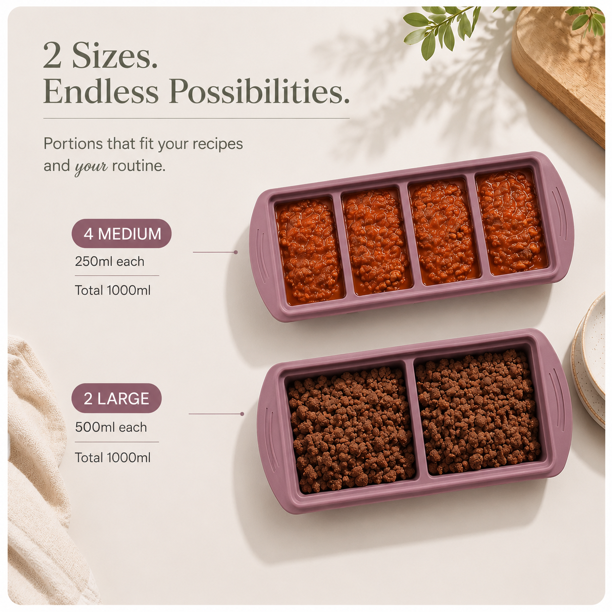 KORAKIO® ❄️ The BlockPrep System – Stackable Silicone Freezer Meal Prep Trays 🍲