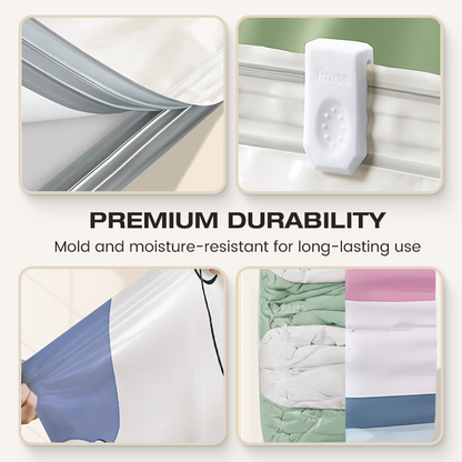 korakio® 🔥No-Pump Vacuum Storage Bags Compress Bulky Clothes & Bedding Without a Vacuum