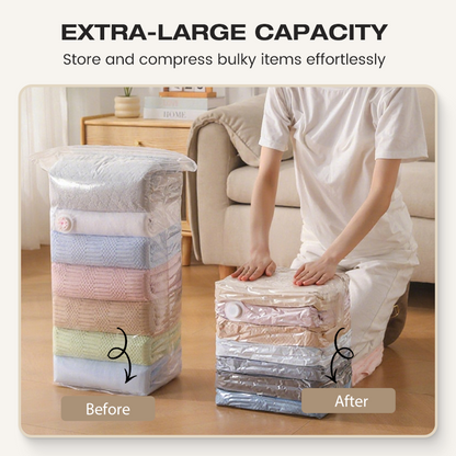 korakio® 🔥No-Pump Vacuum Storage Bags Compress Bulky Clothes & Bedding Without a Vacuum