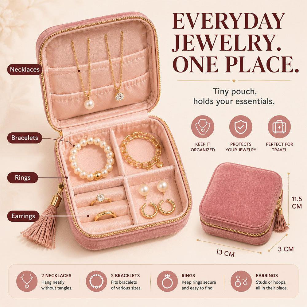 korakio®✨Velvet Travel Jewelry Organizer – Keep Your Jewelry Tangle-Free Anywhere